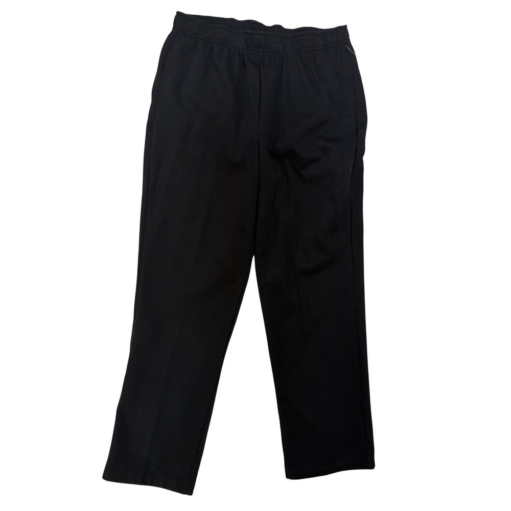 Karen Scott Sport Women's Black Fleece Sweatpants Elastic Waist Medium NWT
